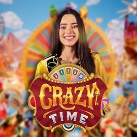 Official Live Casino logo: Crazy Time by Evolution at Letsjackpot Casino