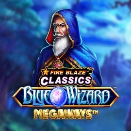 Fire Blaze Blue Wizard Megaways slot visual from Rarestone Gaming available on letssjackpot.nl